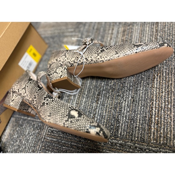 Steve Madden Mary Jane Flats Snake Print Block Heel Buckle Strap Women Size 8 - Picture 5 of 7